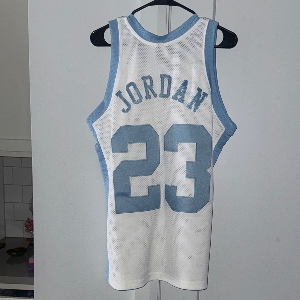 Mitchell & Ness Michael Jordan White and Blue Jersey